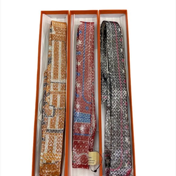 100% AUTHENTIC HERMES TWILLON DISCO LUREX (TWILLY LONG) SCARF BRAND NEW W/BOX - Picture 8 of 16